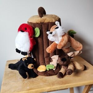 New Unipak Plush Woodland Treehouse With Five Stuffed Forest Animals